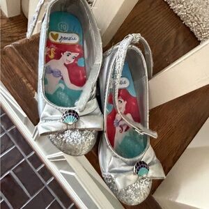 Disney Ariel Silver Glitter Kids Dress Shoes